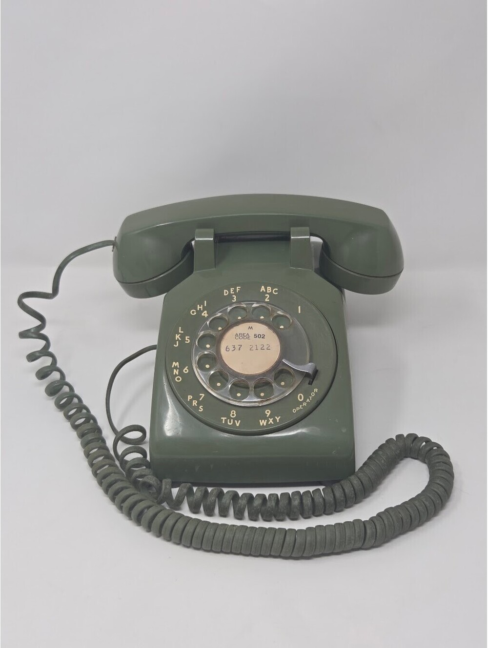 Rare Vintage Green Western Electric Rotary Phone Bell System Desk Telephone
